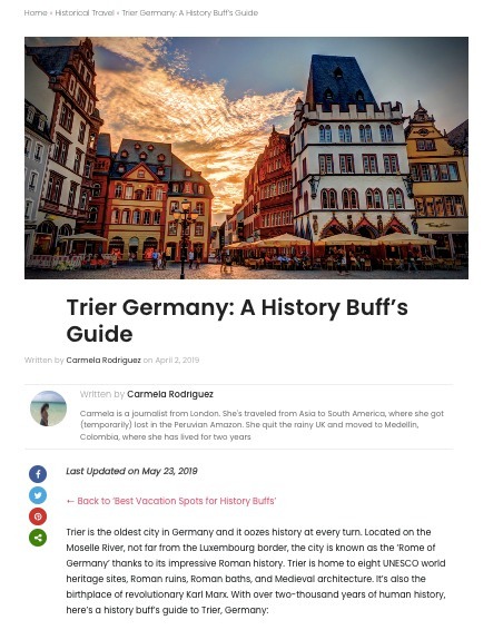 Trier Germany: A History Buff’s Guide article